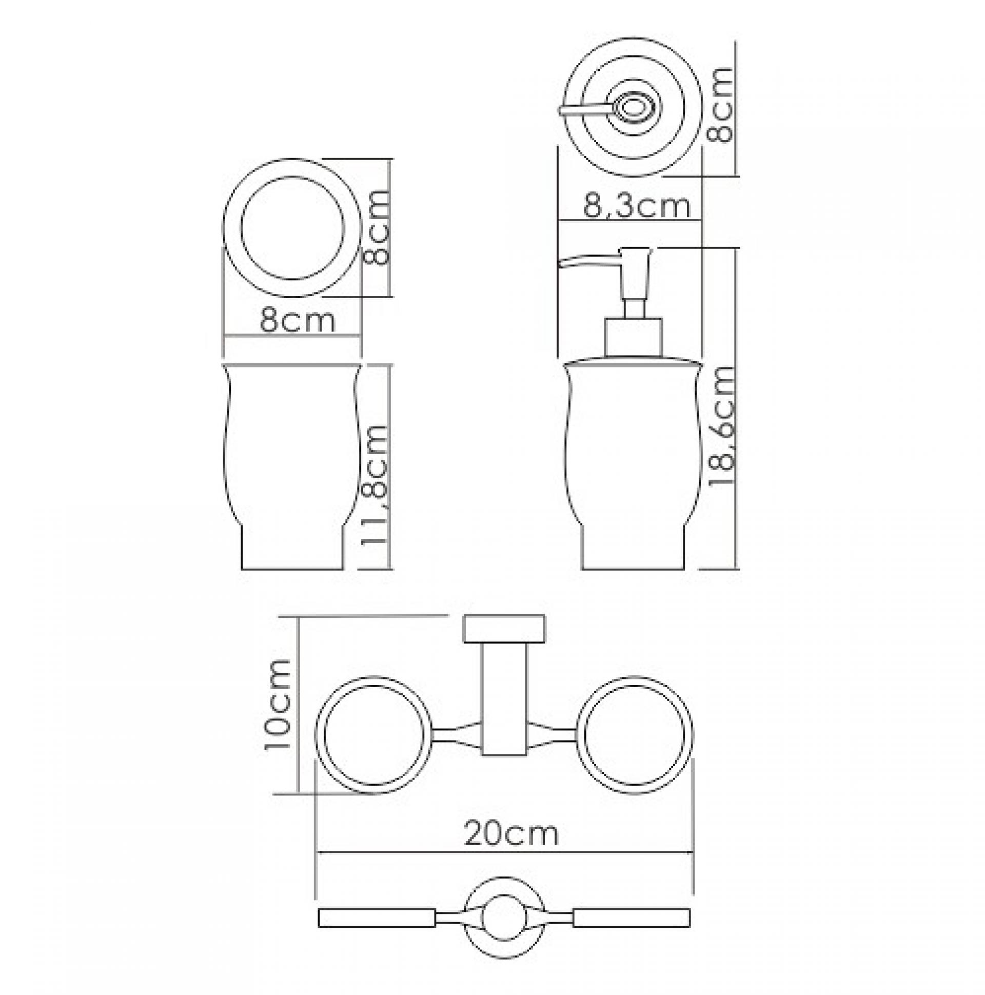 Держатель стакана и дозатора WasserKRAFT K-24289, белый/хром