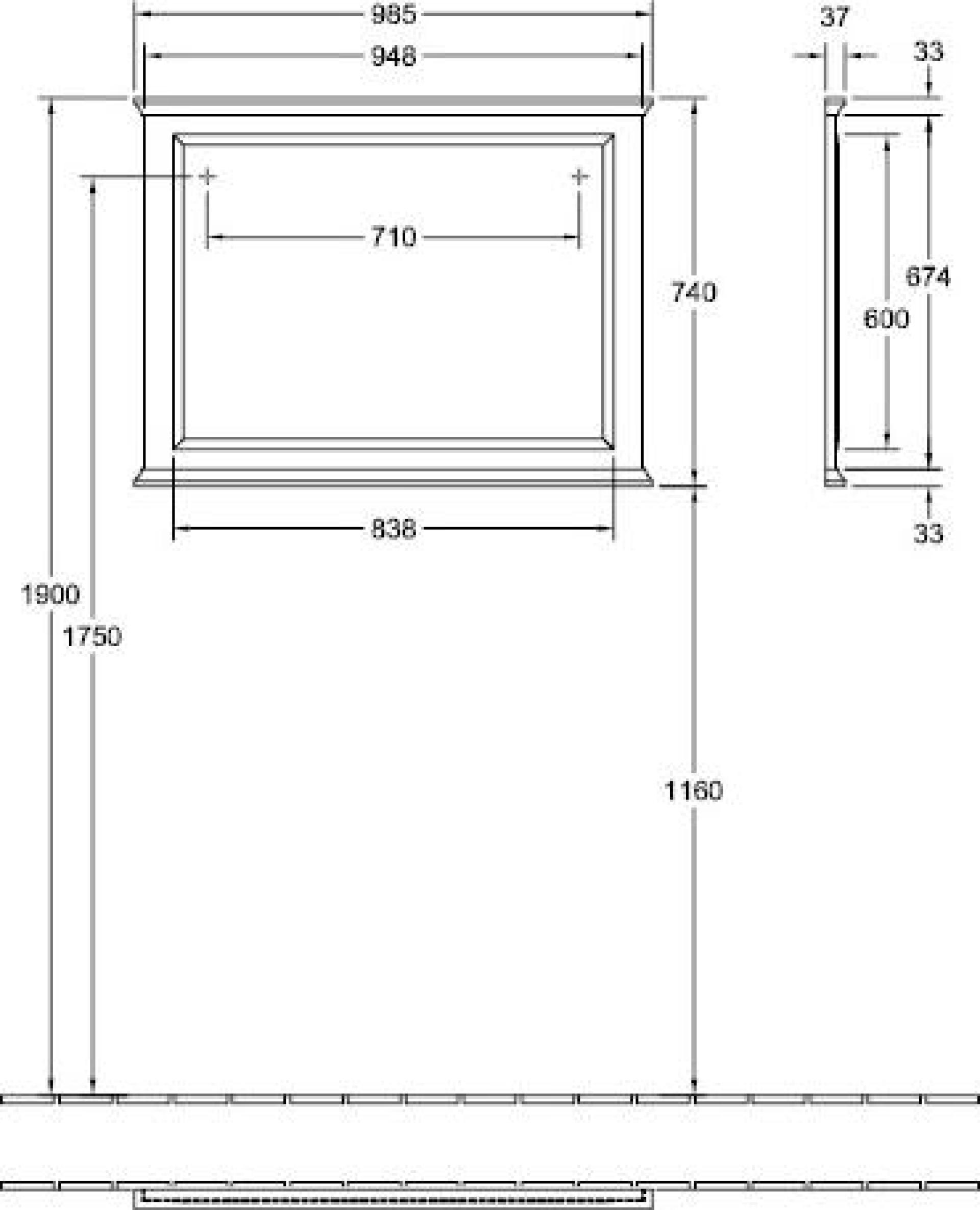 Зеркало Villeroy & Boch Hommage 85650200, темное дерево