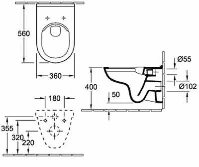 Инсталляция Geberit с безободковым унитазом Villeroy&Boch O.novo 5660 HR01, сиденье микролифт, комплект  295375