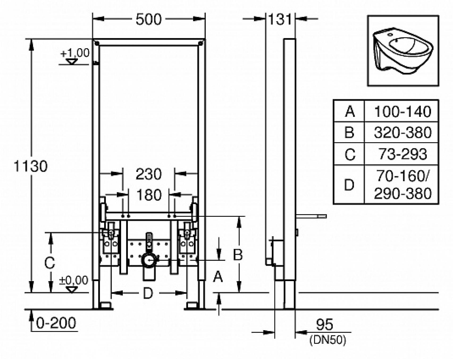 Система инсталляции для биде Grohe Rapid SL 38553001 