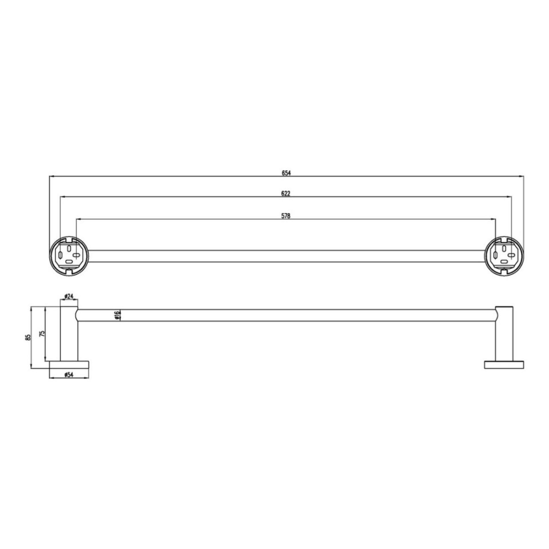 Полотенцедержатель Villeroy & Boch Elements Tender 65 TVA15100200061 хром