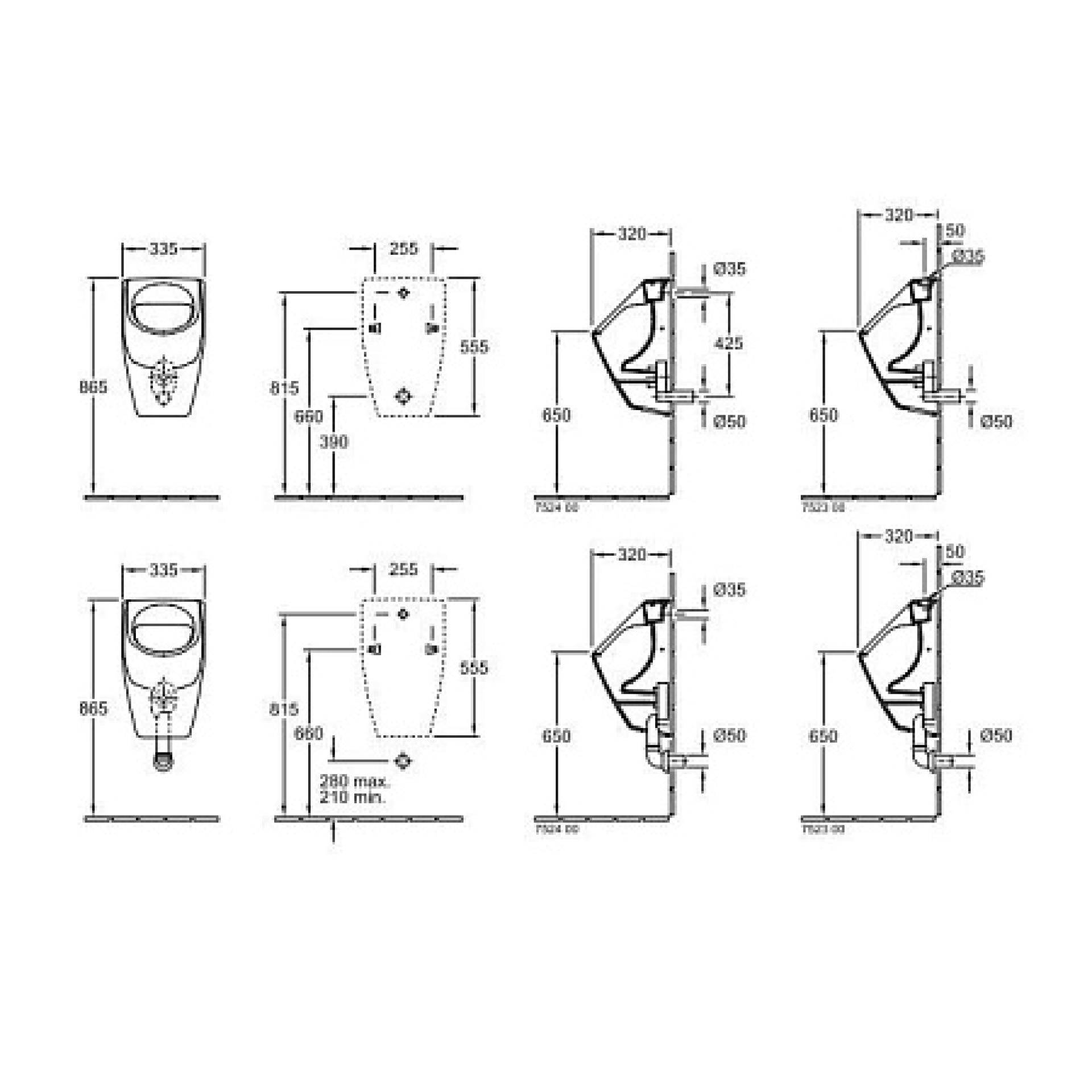 Подвесной писсуар Villeroy & Boch O.Novo 75240001 белый