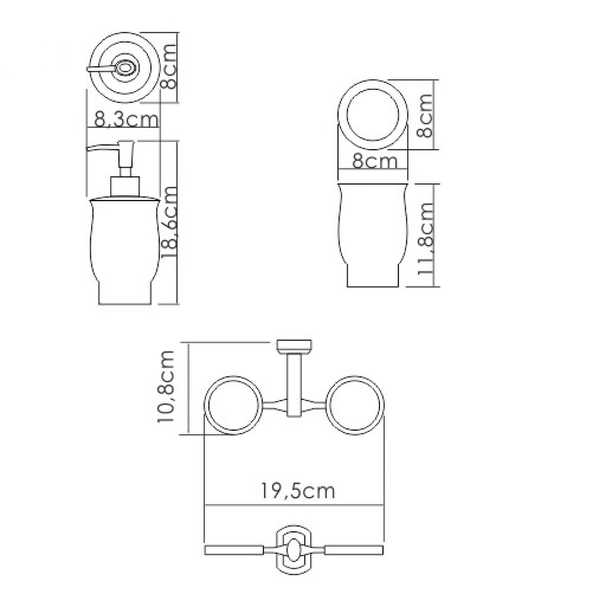 Держатель стакана и дозатора WasserKRAFT K-24189, белый/хром