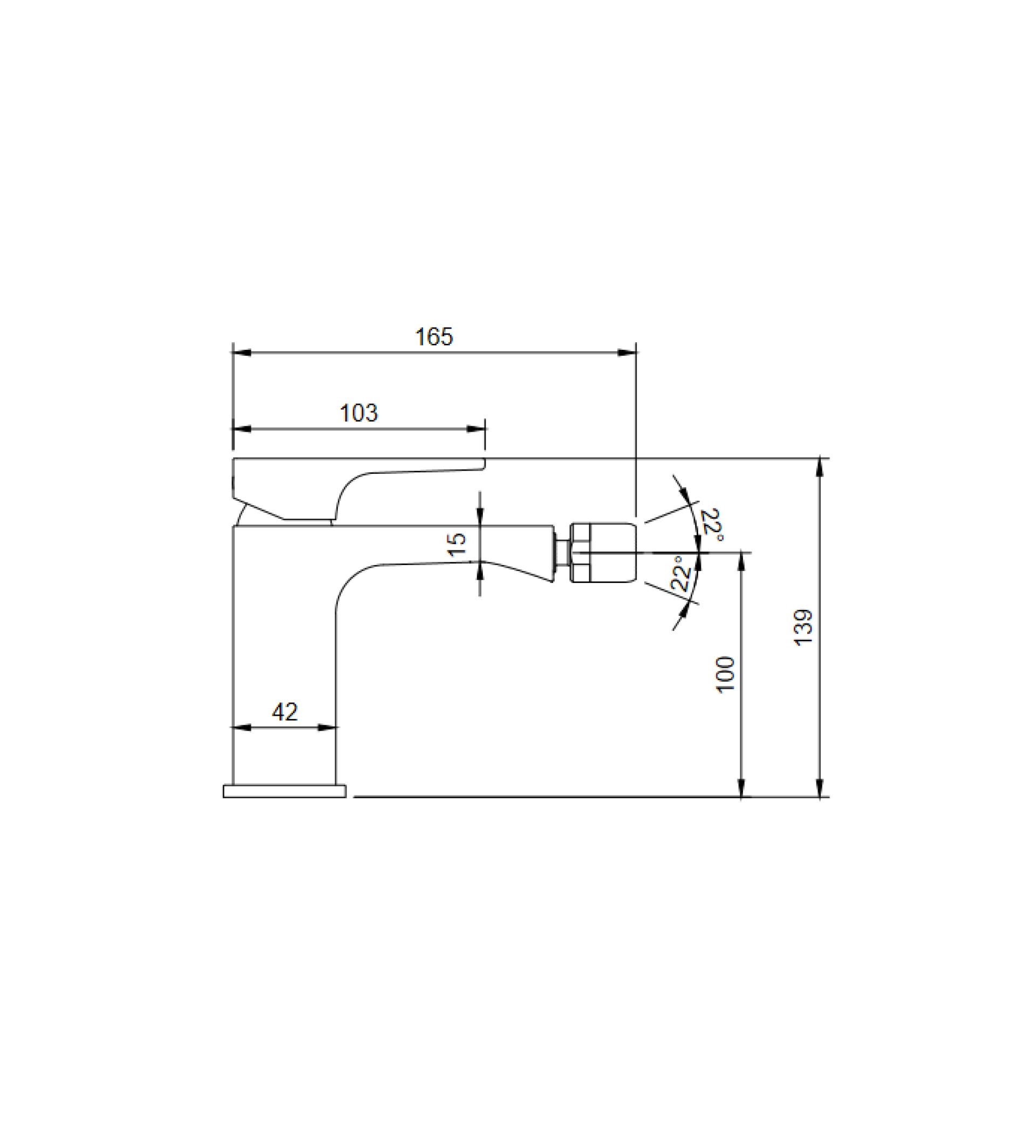 Смеситель для биде Villeroy & Boch Architectura Square TVB12500100064 никель