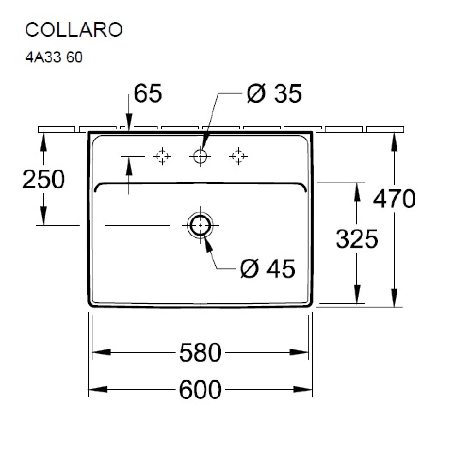 Раковина накладная Villeroy&Boch Collaro 4A366001 белый