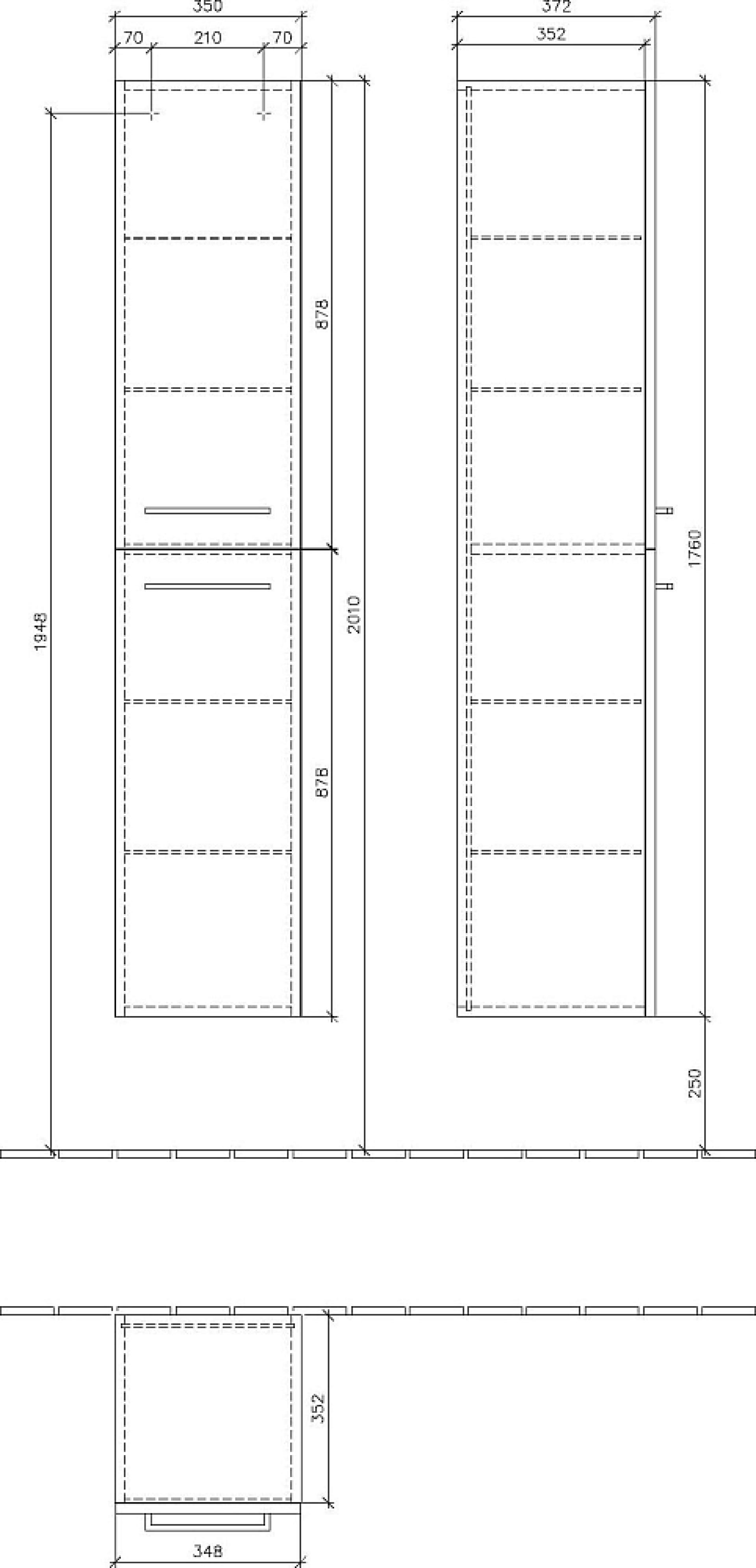 Шкаф-пенал Villeroy & Boch Avento 35 crystal white L