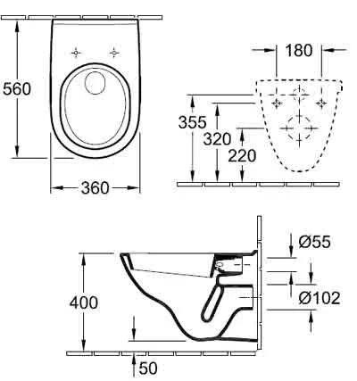 Инсталляция Grohe с унитазом Villeroy&Boch O.novo 5660 HR01, сиденье микролифт, комплект