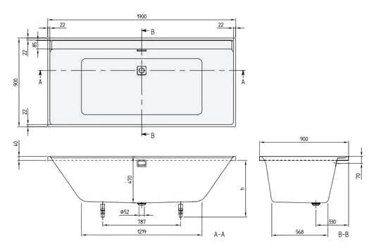 Акриловая ванна Villeroy & Boch Collaro UBA199COR2NV-01 белый