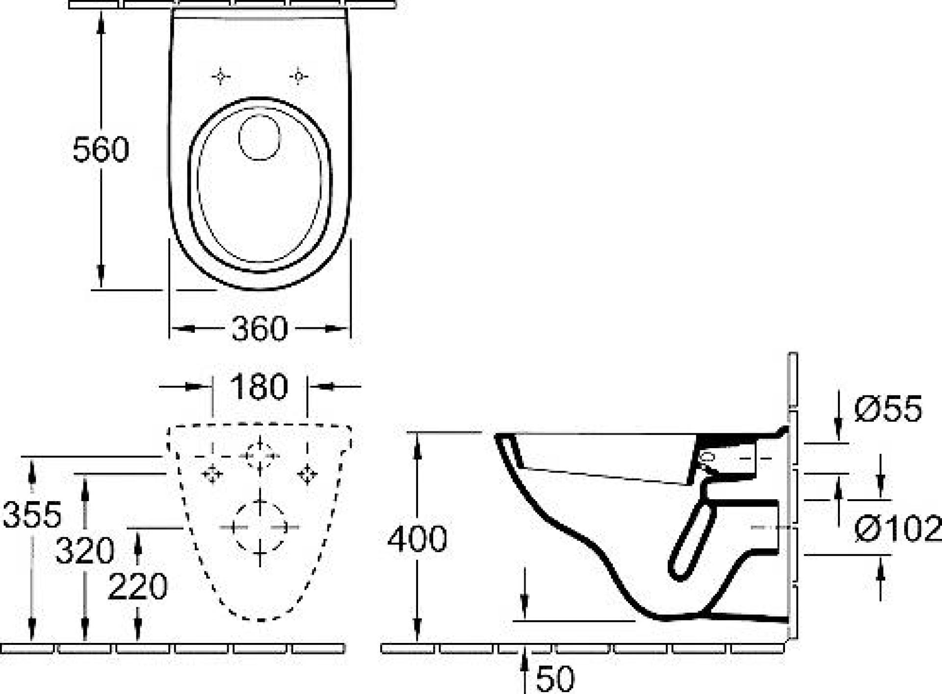 Комплект Villeroy & Boch O Novo 5660 D0 01 кнопка хром