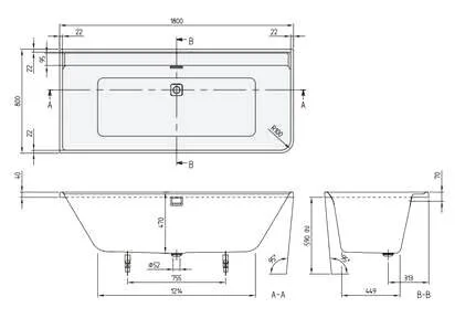 Акриловая ванна Villeroy & Boch Collaro UBA180COR9CLBCVD01 белый