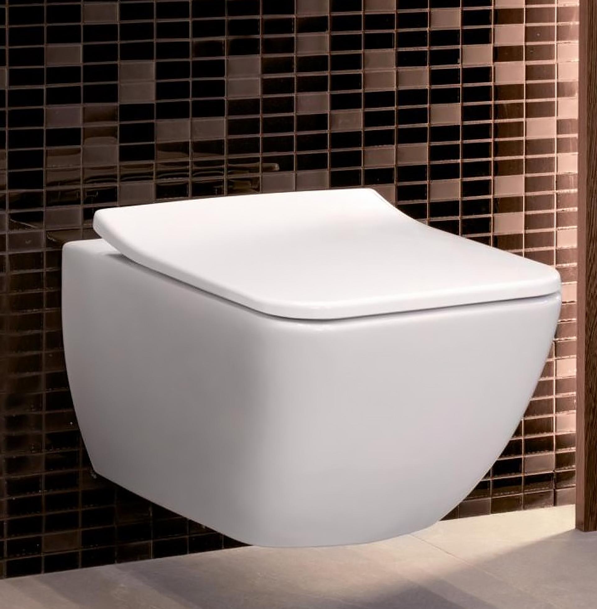 Унитаз подвесной Villeroy & Boch Venticello 4611RSR1 безободковый Ceramicplus с сиденьем микролифт