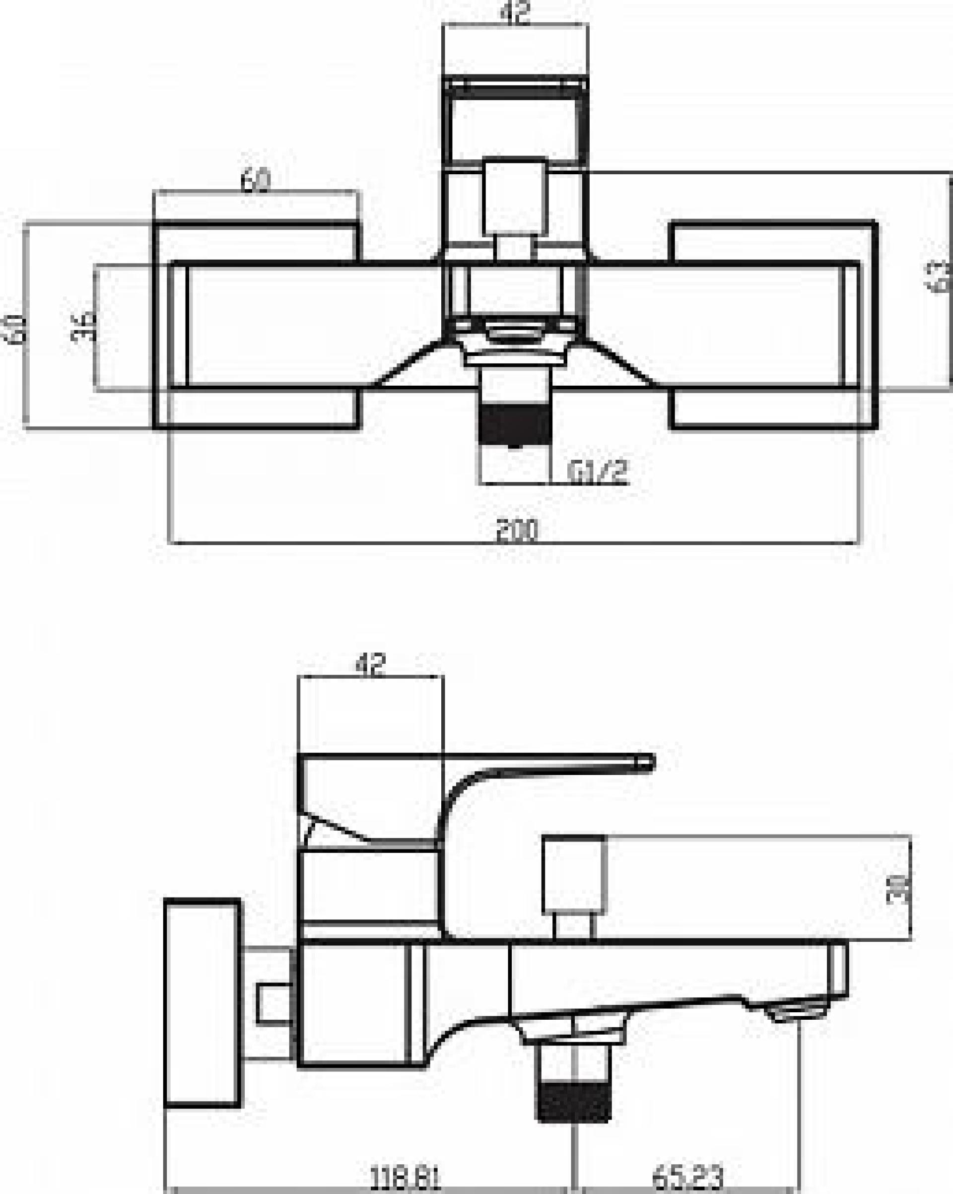 Смеситель Villeroy & Boch Architectura Square TVT12500100061 для ванны, хром