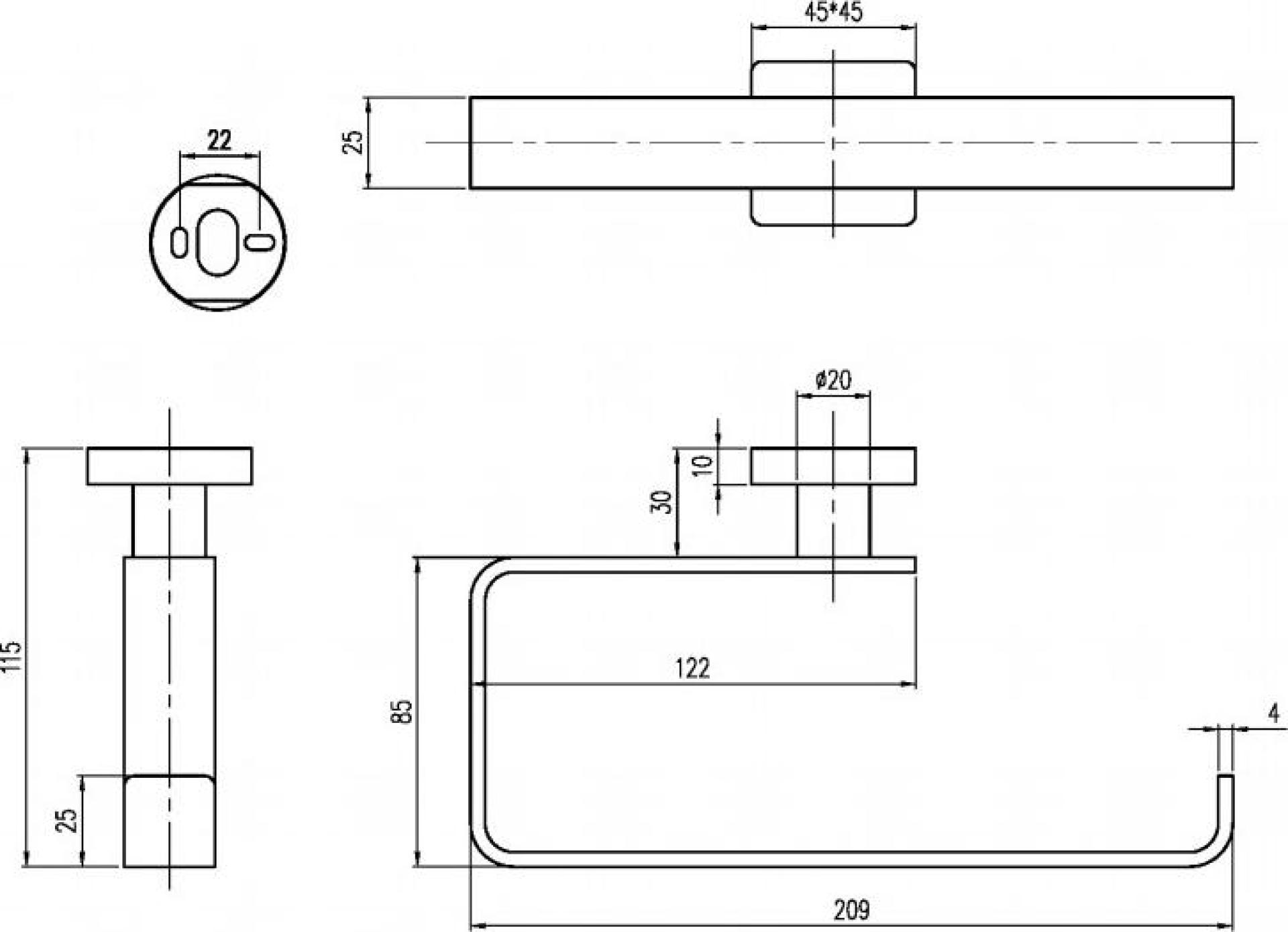 Полотенцедержатель Villeroy & Boch Elements Striking TVA15200900061 хром