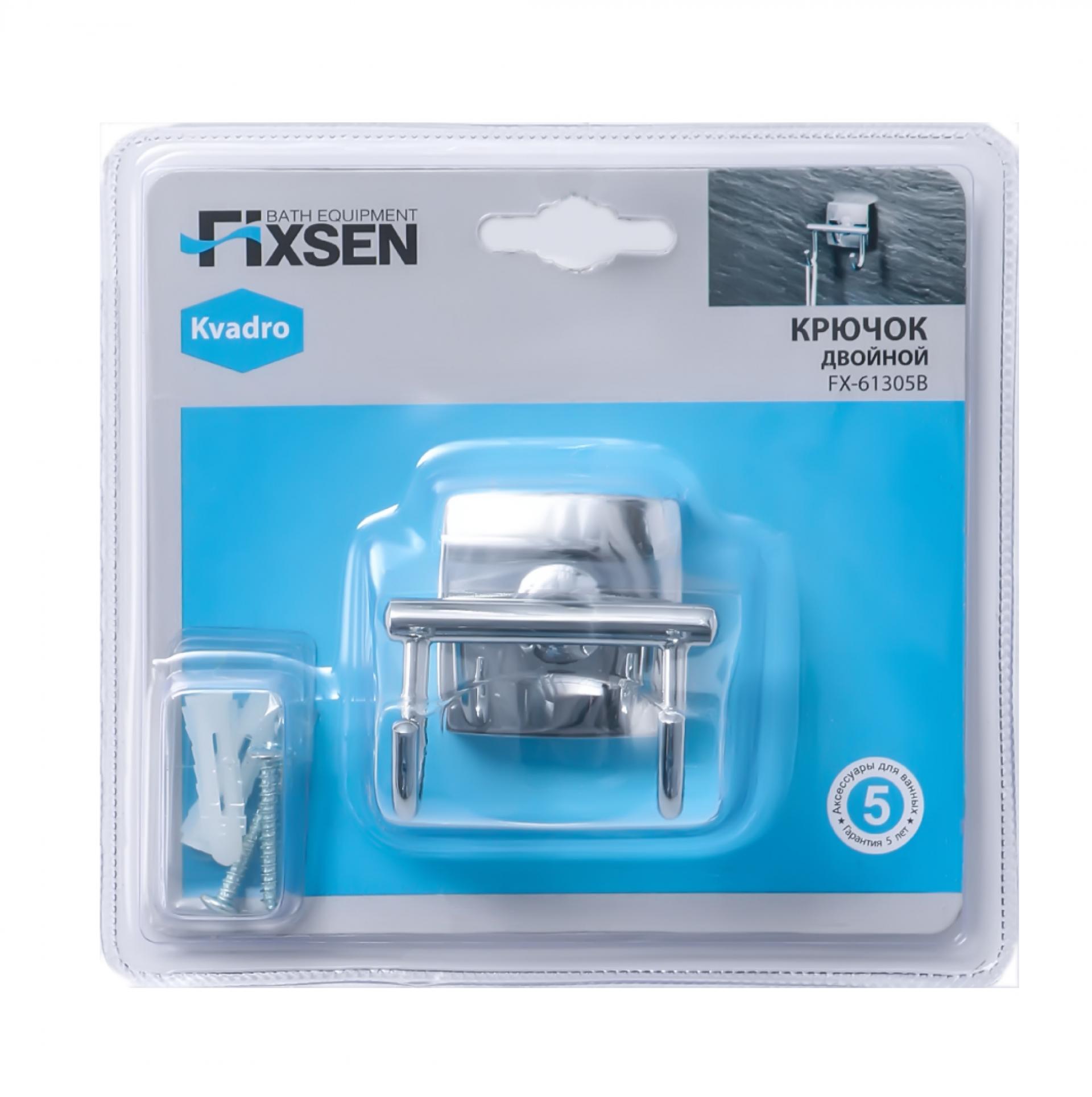 Крючок FIXSEN Kvadro двойной FX-61305B