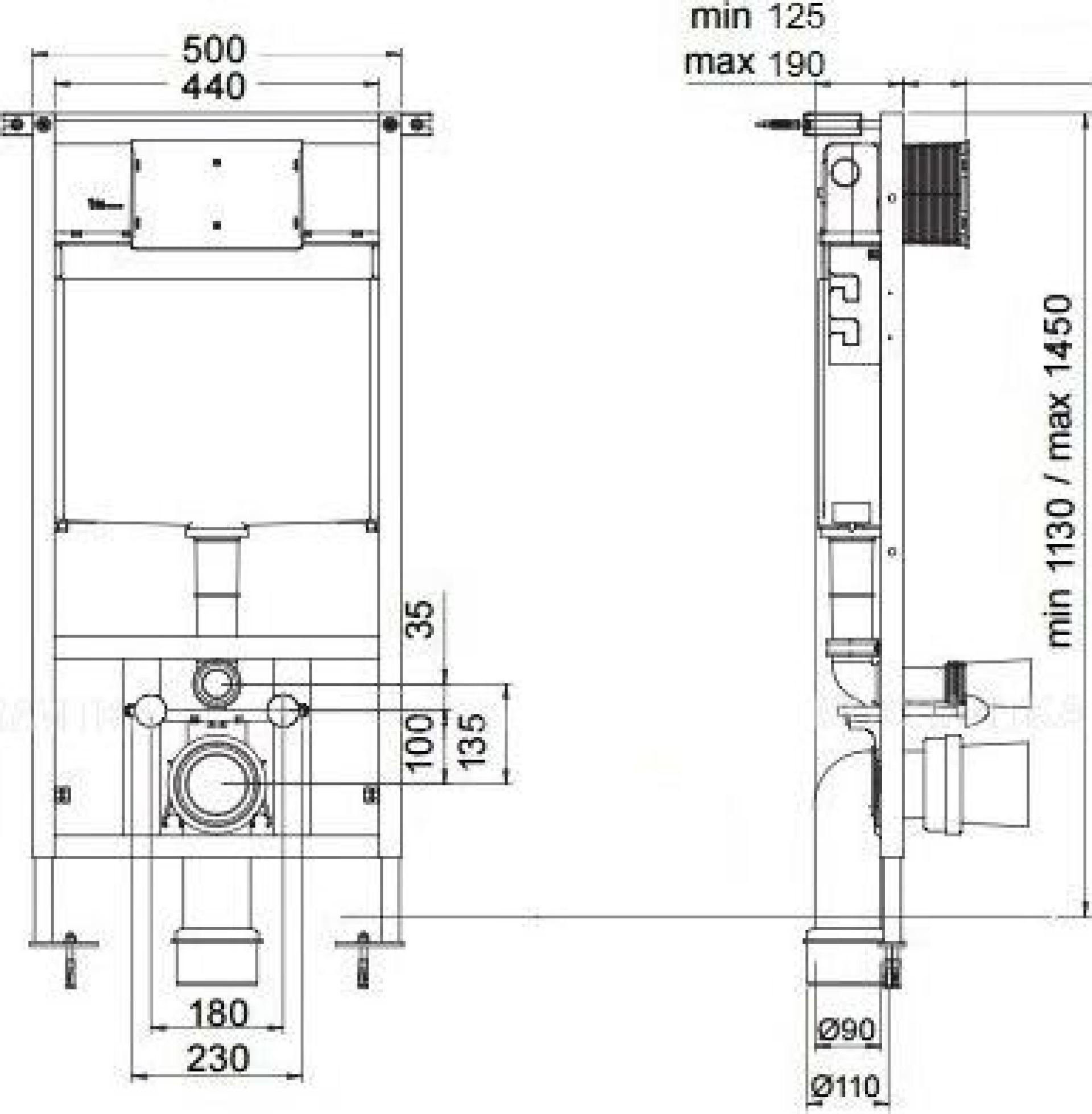 Комплект инсталляции Bocchi 8010-1000 с подвесным унитазом Villeroy & Boch Avento 5656HR01 + крышка-сиденье с микролифтом