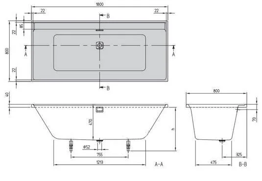 Акриловая ванна Villeroy & Boch Collaro UBA180COR2EV-01 белый