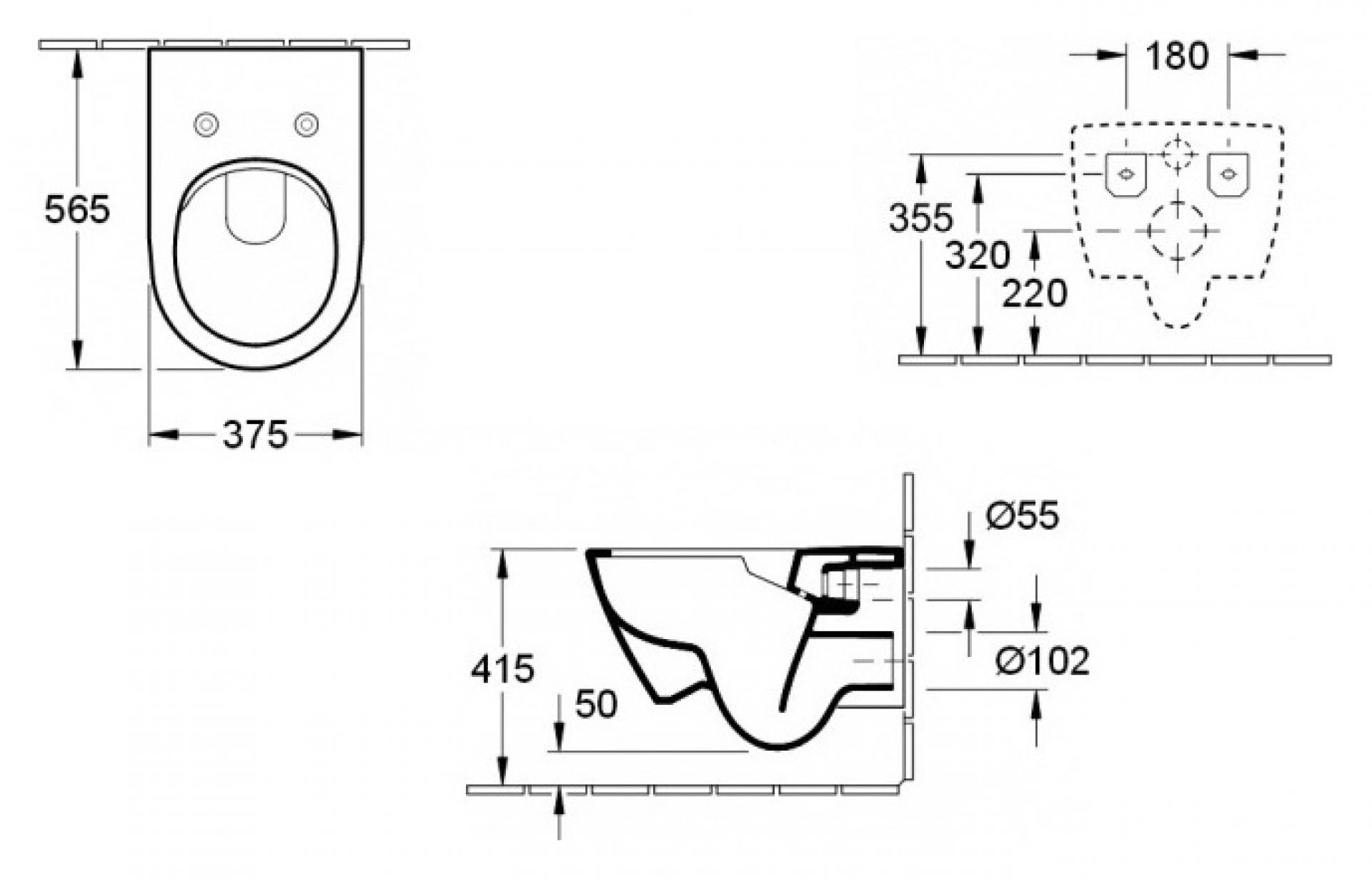 Комплект  Унитаз подвесной Villeroy & Boch Subway 2.0 5614R201 alpin + Система инсталляции для унитазов Villeroy & Boch 9224 6100 + Кнопка смыва Ville