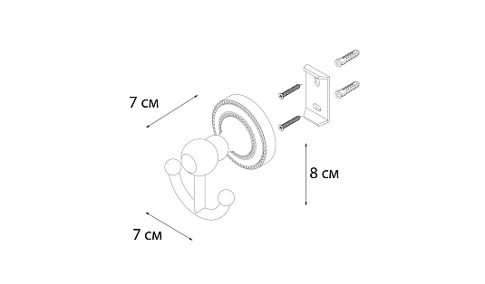 Крючок FIXSEN Antik двойной FX-61105A