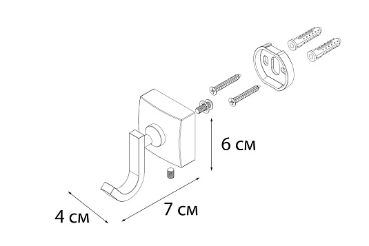 Крючок FIXSEN Kvadro одинарный FX-61305