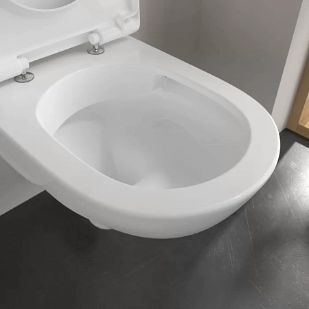 Унитаз подвесной с инсталляцией Villeroy & Boch O.Novo 5660D201, белый, кнопка хром