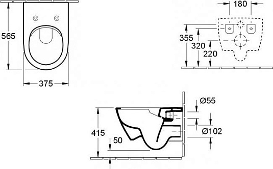 Комплект Подвесной унитаз Villeroy & Boch Subway 2.0 5614R201 alpin + Система инсталляции для унитазов Villeroy & Boch 9224 6100 + клавиша Villeroy & Boch Viconnect 9224 9061