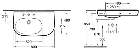 Раковина Villeroy&Boch O.Novo 51608001 белый